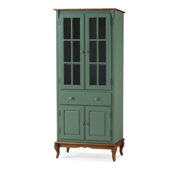cristaleira 4 portas e 1 gaveta linz verde