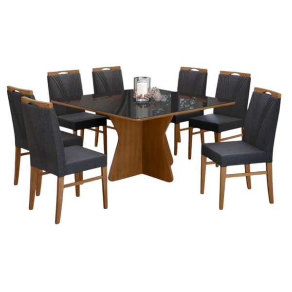 24 conjunto sala de jantar 6 cadeiras turim e mesa modelo pisa