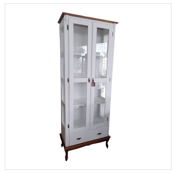 cristaleira 2 portas com gaveta my branco 4