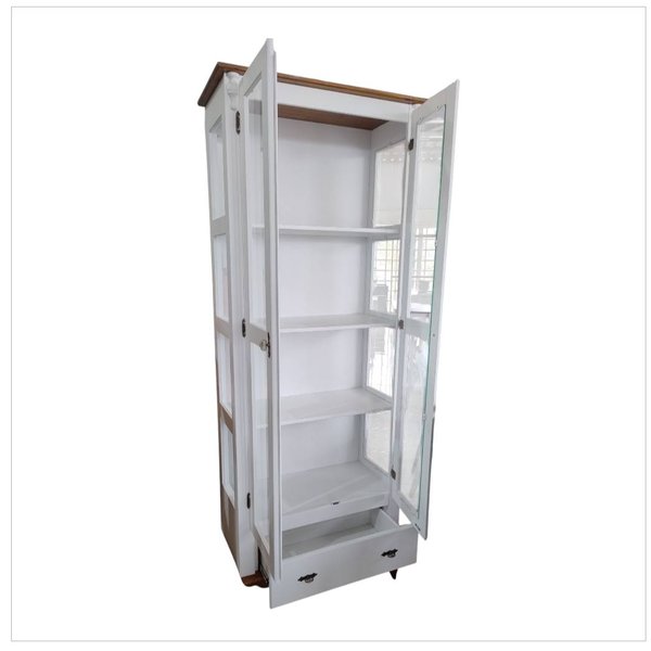 cristaleira 2 portas com gaveta my branco 3