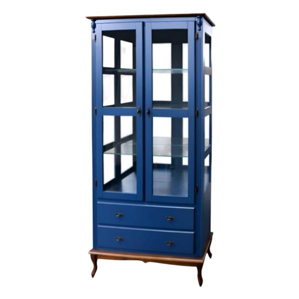 cristaleira 2 portas prateleiras em vidro fundo espelhado 2 gavetas az 7