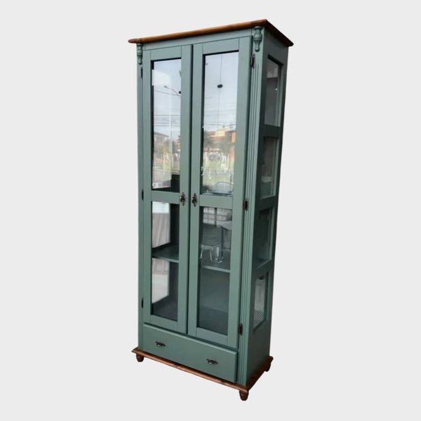 cristaleira 2 portas 0 80 com gaveta my pe bolinha verde calle 1