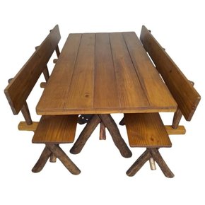 mesa de 2 00 com 2 bancos cor natural 3