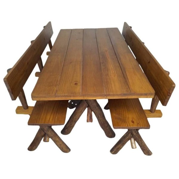 mesa de 2 00 com 2 bancos cor natural 3