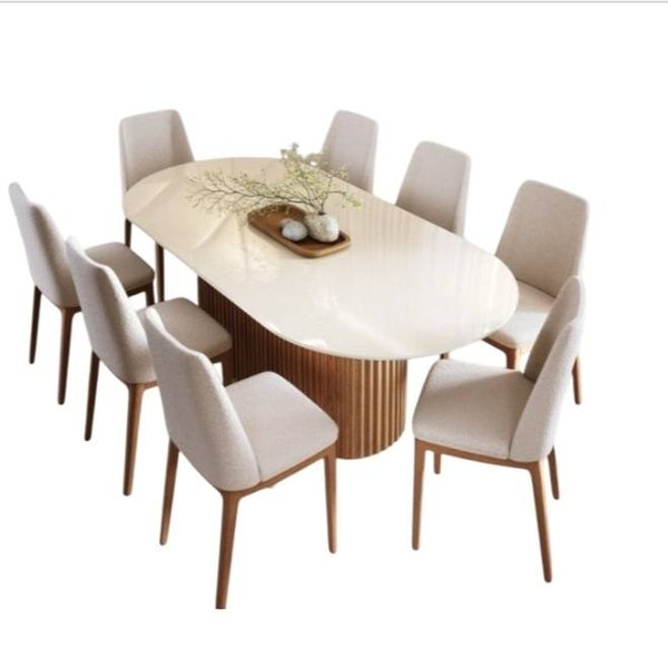 conjunto de jantar living cinamomo e offwhite