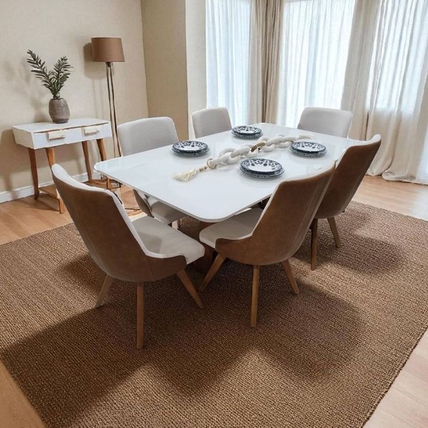 conjunto de jantar mesa com cadeiras lais 2