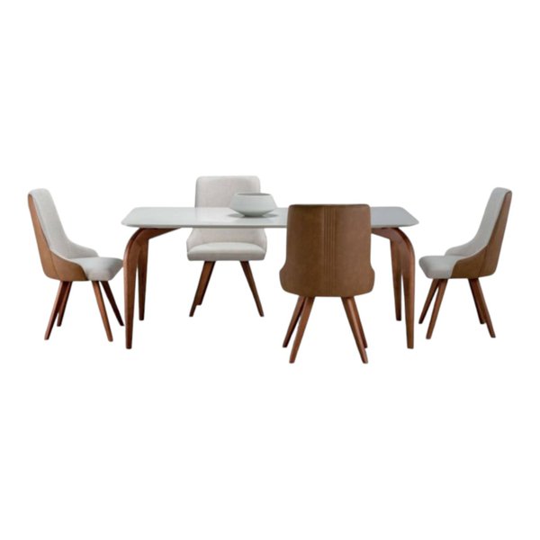conjunto de jantar mesa com cadeiras lais